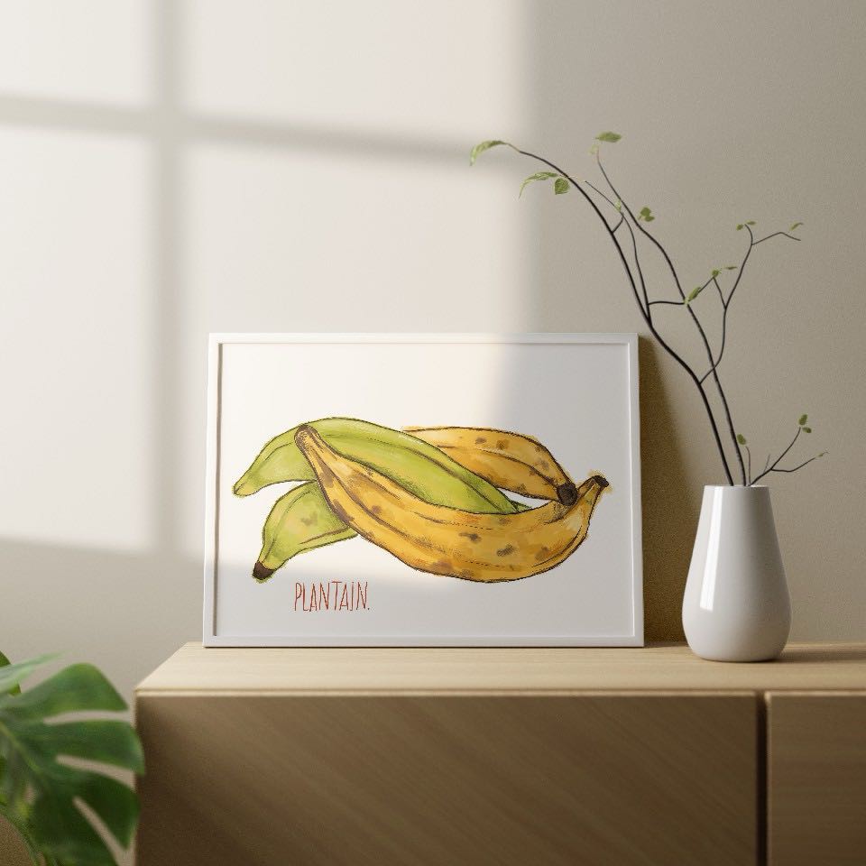 A4 print of Plantain - printed on heavy (280gsm) recycled cartridge paper